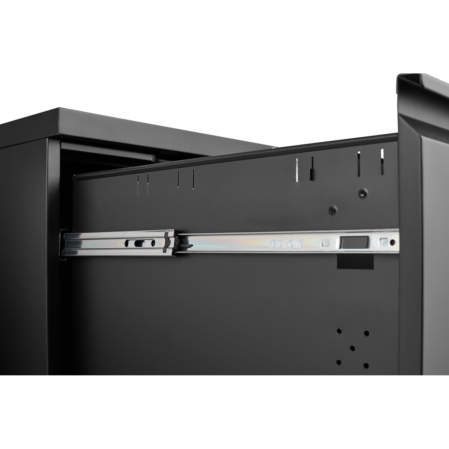 Metal 2 drawer mobile file cabinet with lock, 25.6-inch high legal/letter size file storage cabinet black